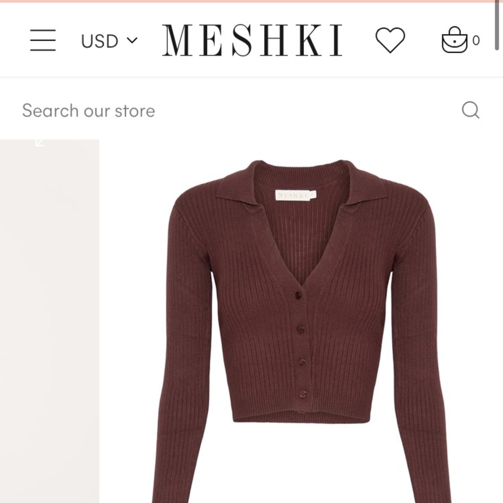 Meshki brown polo cardigan